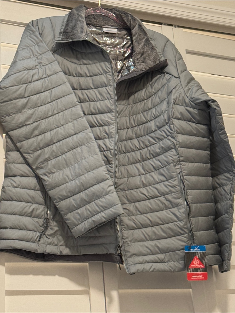 Columbia Women's Light Gray Quilted Packable Puffer Jacket